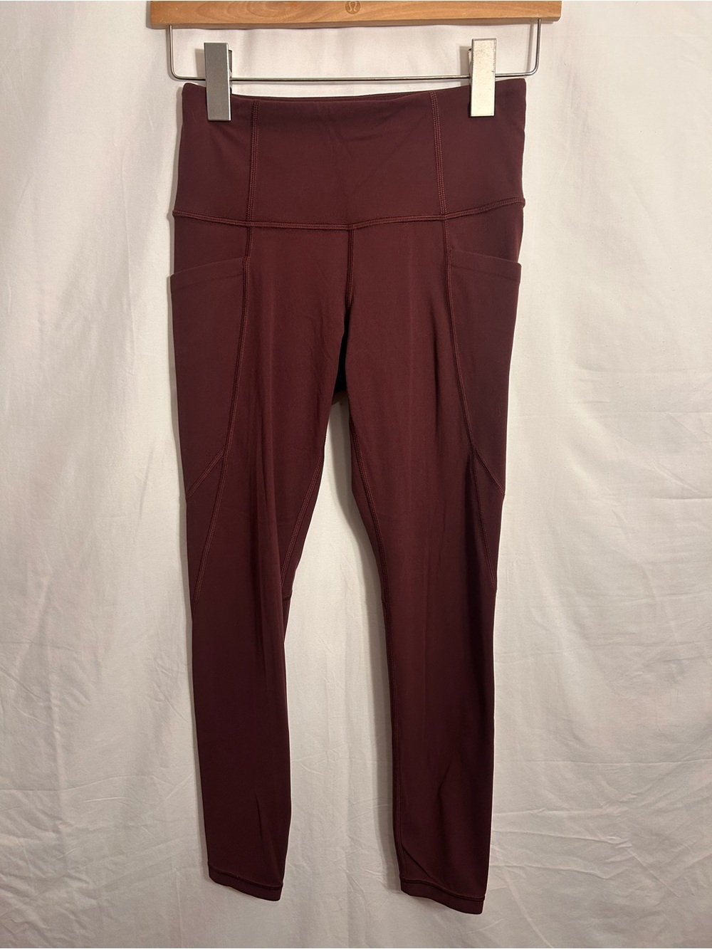 Athleta High-Waist Wine Leggings with Side Pockets